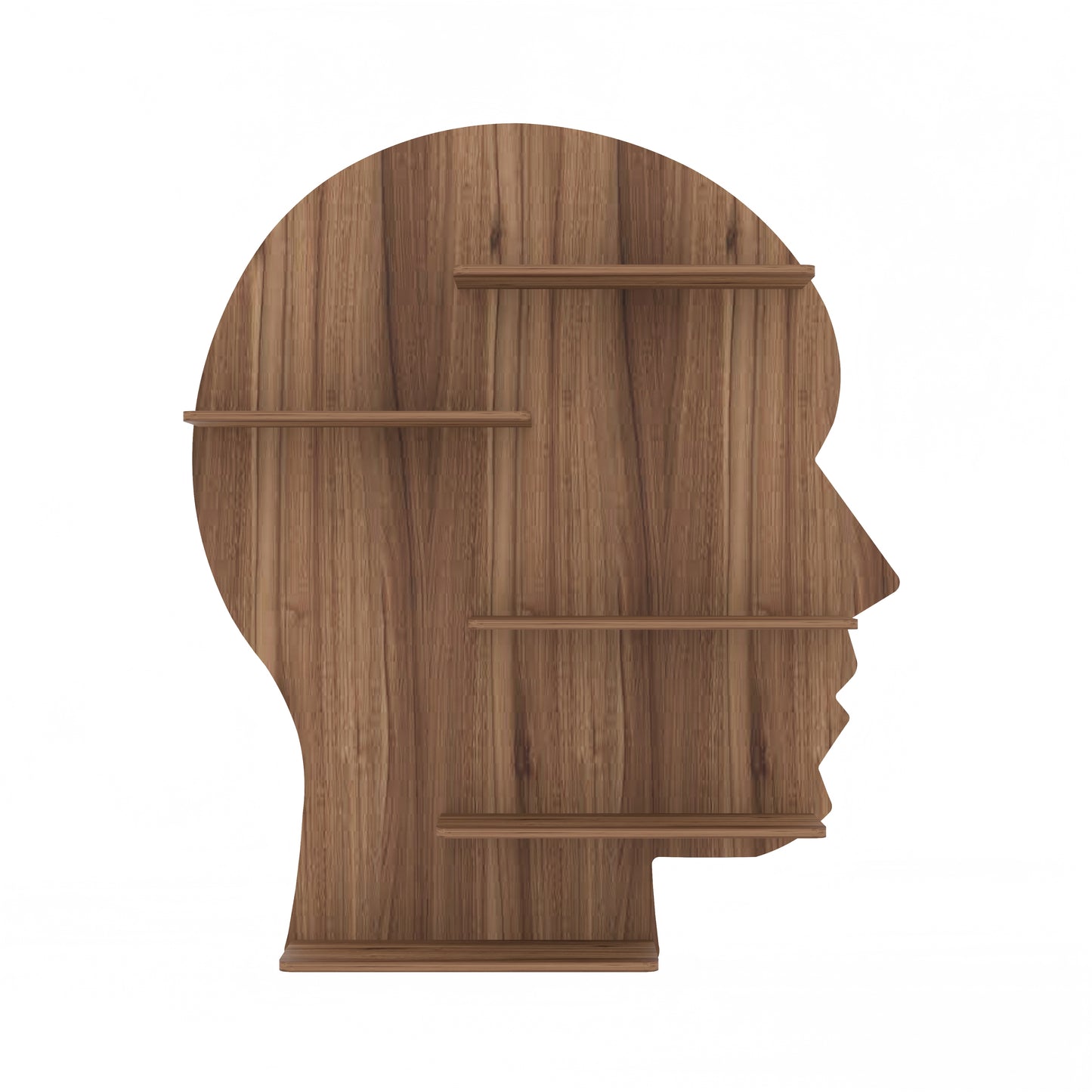 Man Face Decor Wall Shelf (Walnut)
