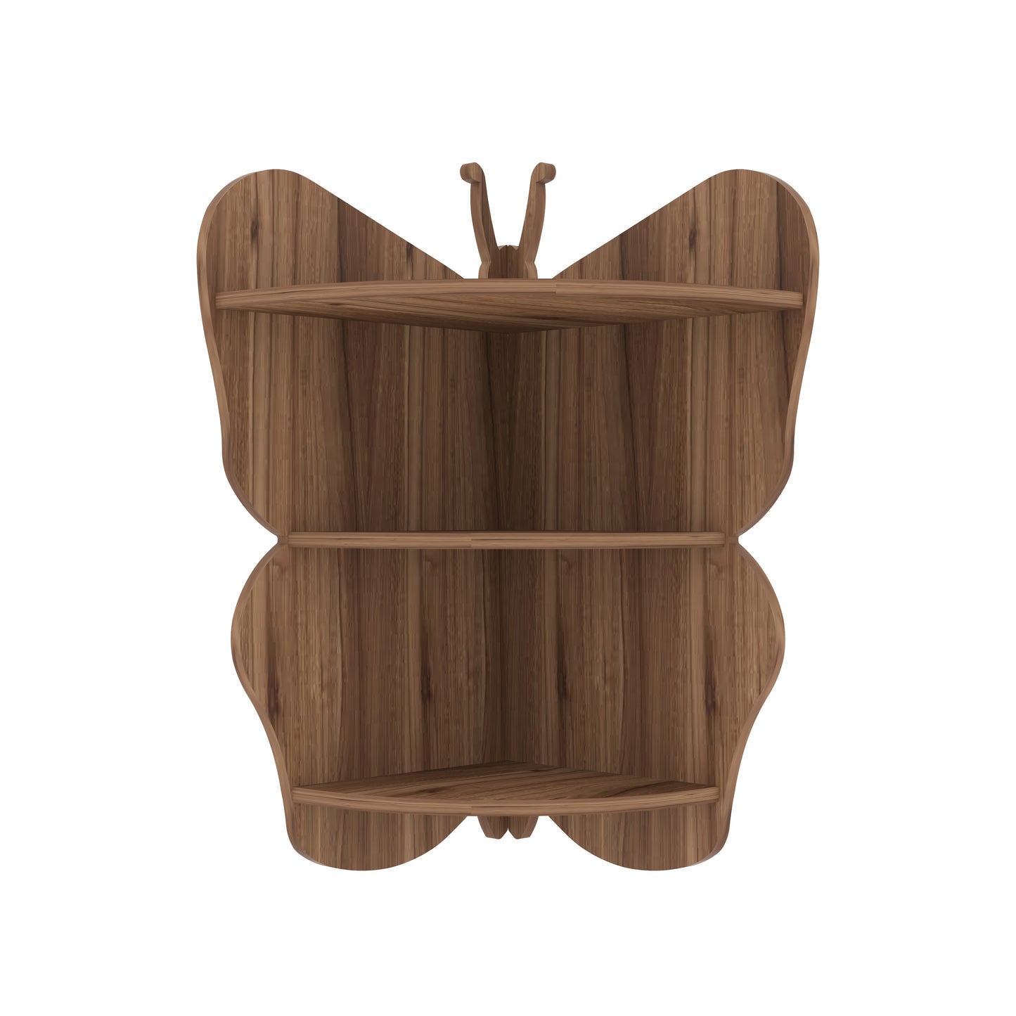 Butterfly Corner Decor Wall Shelf (Walnut)