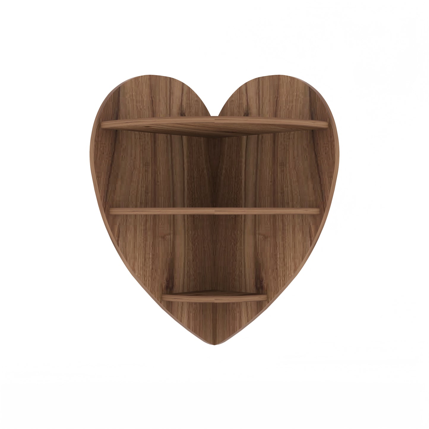 Heart Corner Decor Wall Shelf (Walnut)
