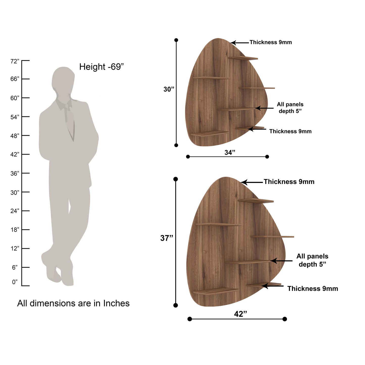 Vicks Decor Wall Shelf (Walnut)