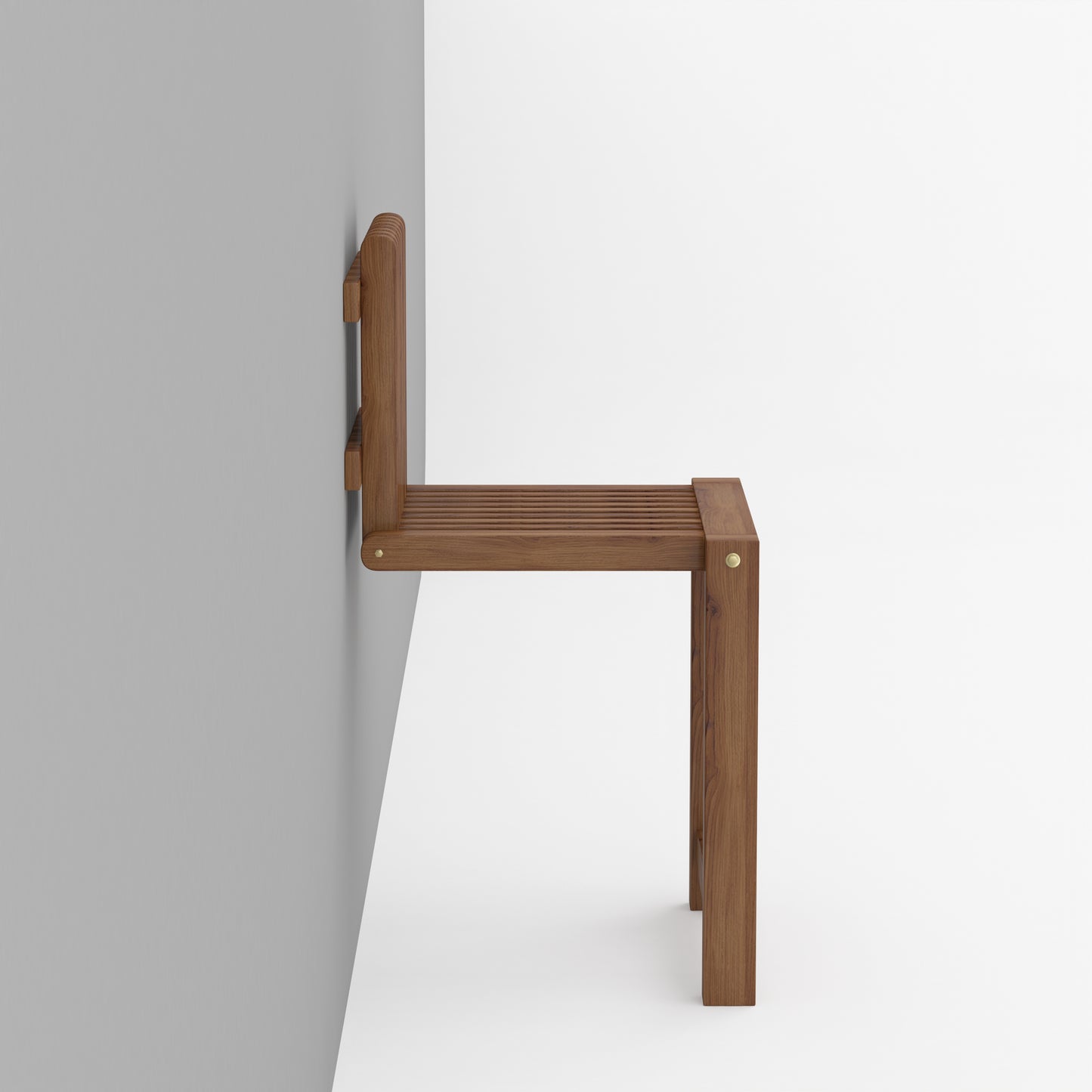Wall mount foldable chair - Walnut