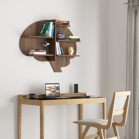 Brain Decor Wall Shelf (Walnut)