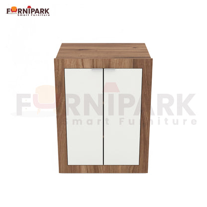 Expandable 2-in-1 Table with Book / File Cabinet (Leyon Walnut)