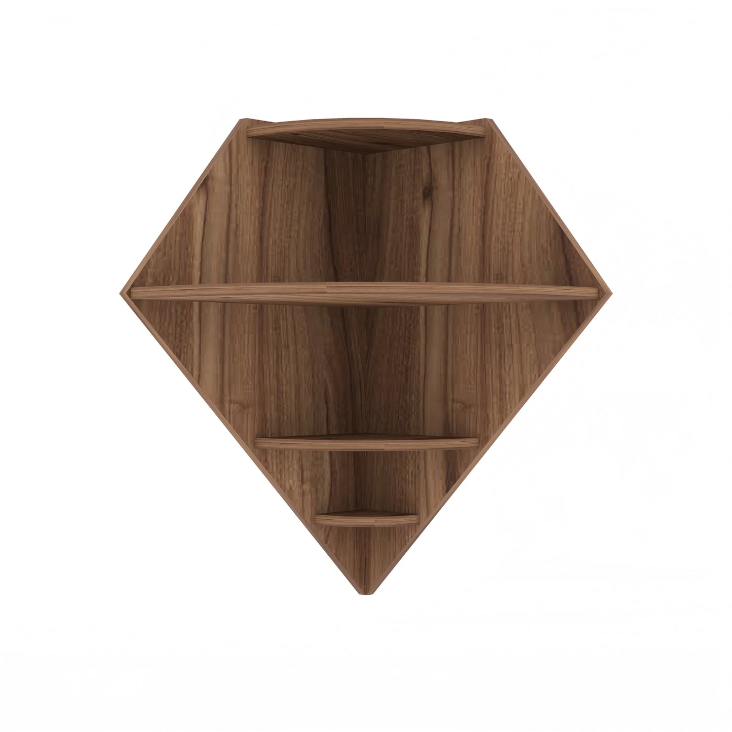 Diamond Decor Wall Shelf (Walnut)