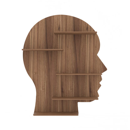 Man Face Decor Wall Shelf (Walnut)