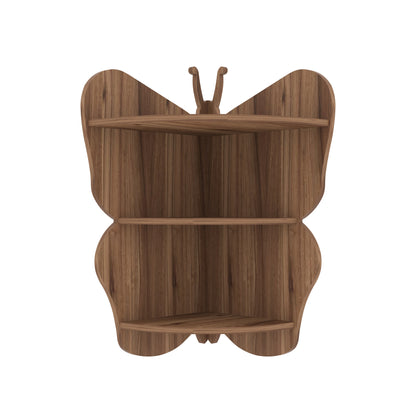 Butterfly Corner Decor Wall Shelf (Walnut)