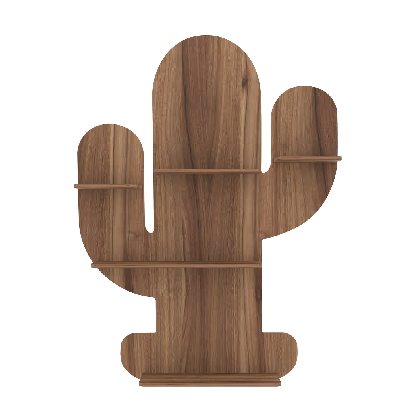 Cactus Decor Wall Shelf (Walnut)