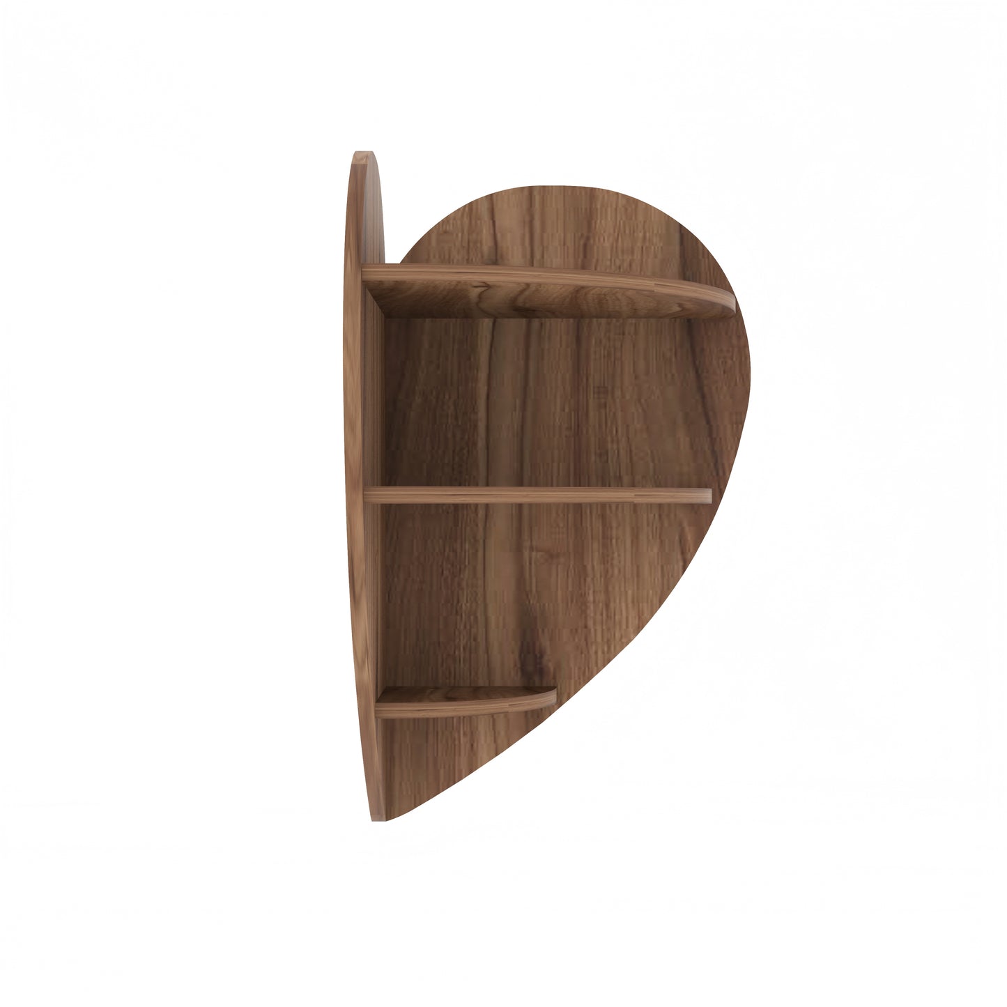 Heart Corner Decor Wall Shelf (Walnut)