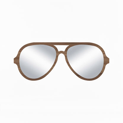 Beautiful Sunglasses Decor Wall Mirror (Walnut)