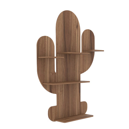 Cactus Decor Wall Shelf (Walnut)