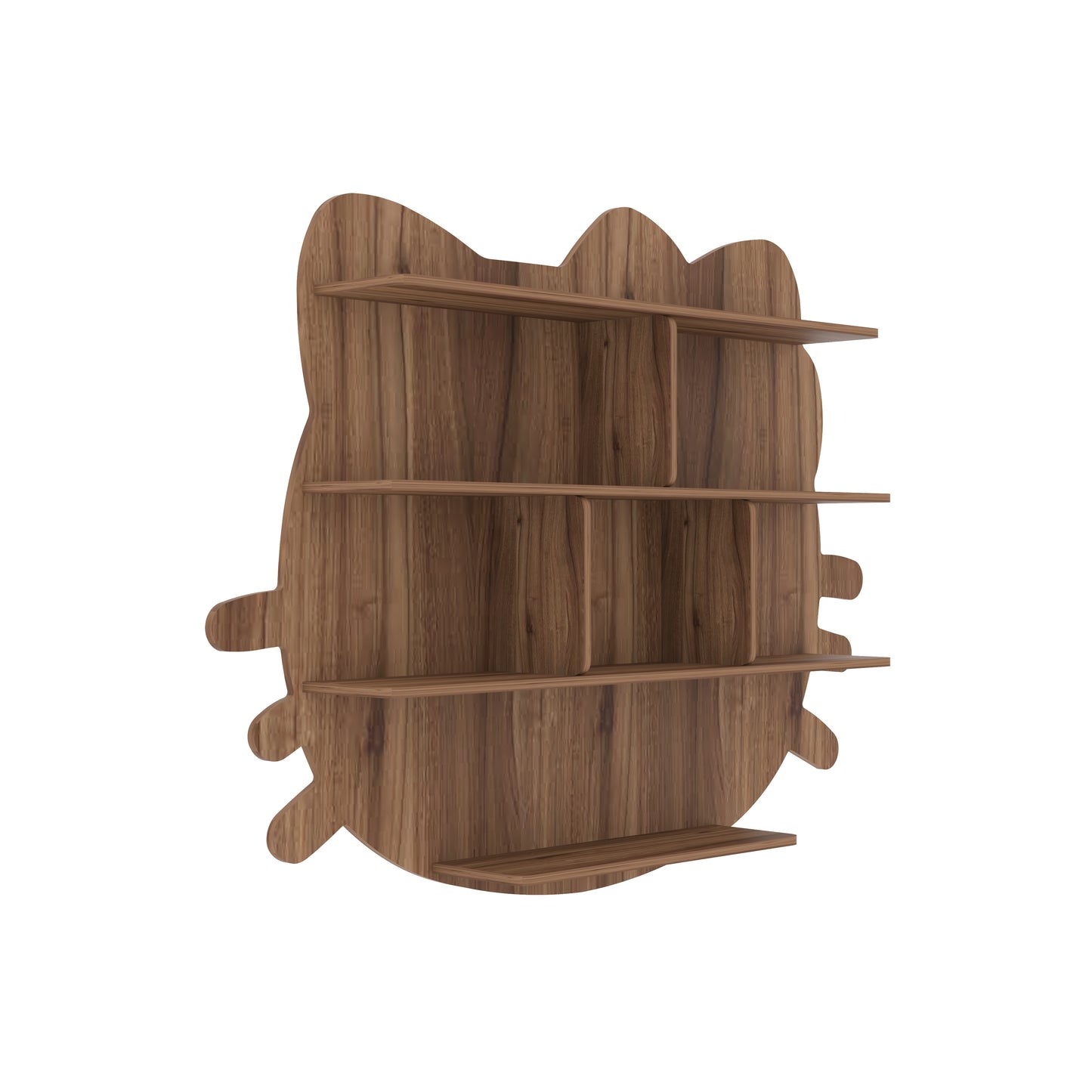 Cat Decor Wall Shelf (Walnut)