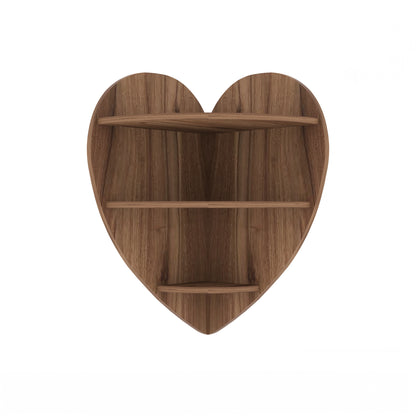 Heart Corner Decor Wall Shelf (Walnut)