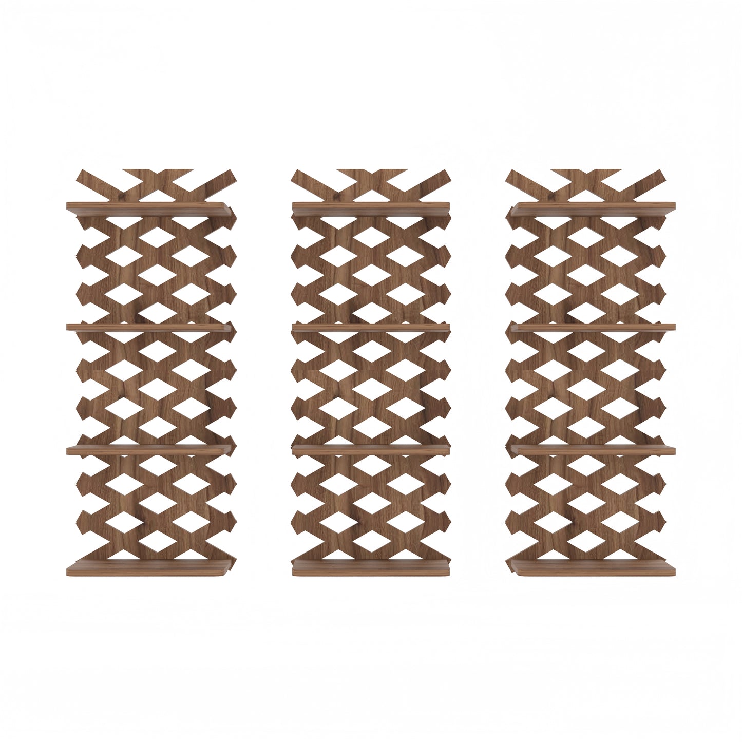 Criss Cross Decor Wall Shelf (Walnut)