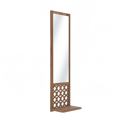 Moroccan Long Decor Wall Mirror (Walnut)