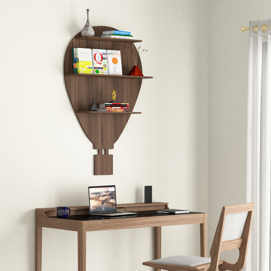 Hot Air Balloon Decor Wall Shelf (Walnut)