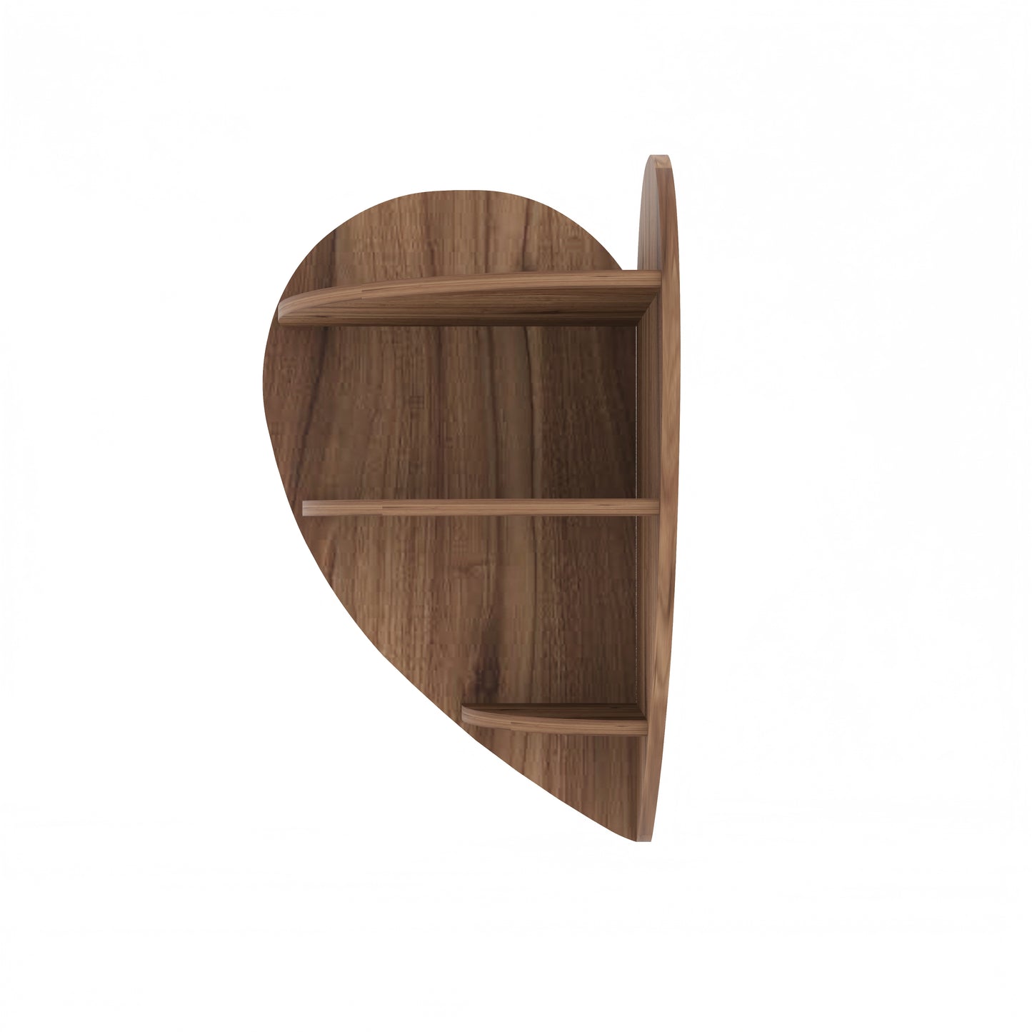 Heart Corner Decor Wall Shelf (Walnut)