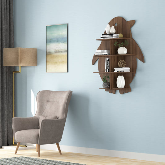Penguin Decor Wall Shelf (Walnut)