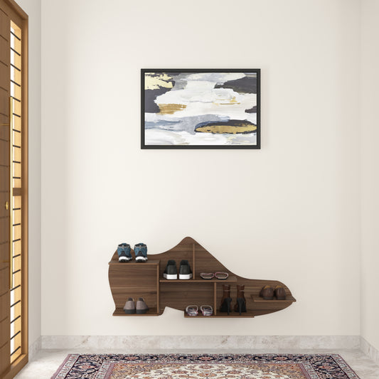 Shoe Shape Wood Wall Shelf
