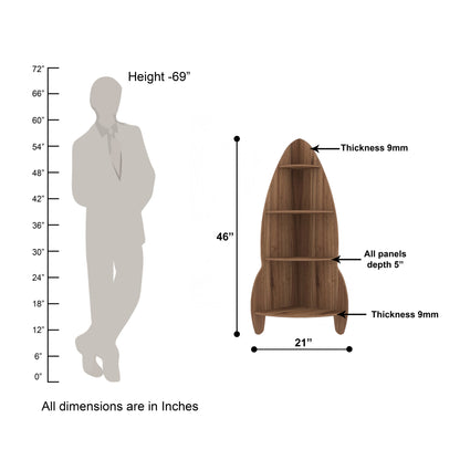 Rocket Decor Wall Shelf (Walnut)