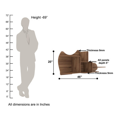 Shoe Shape Wood Wall Shelf