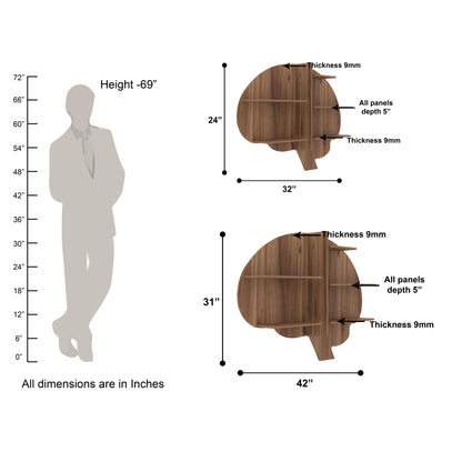 Brain Decor Wall Shelf (Walnut)