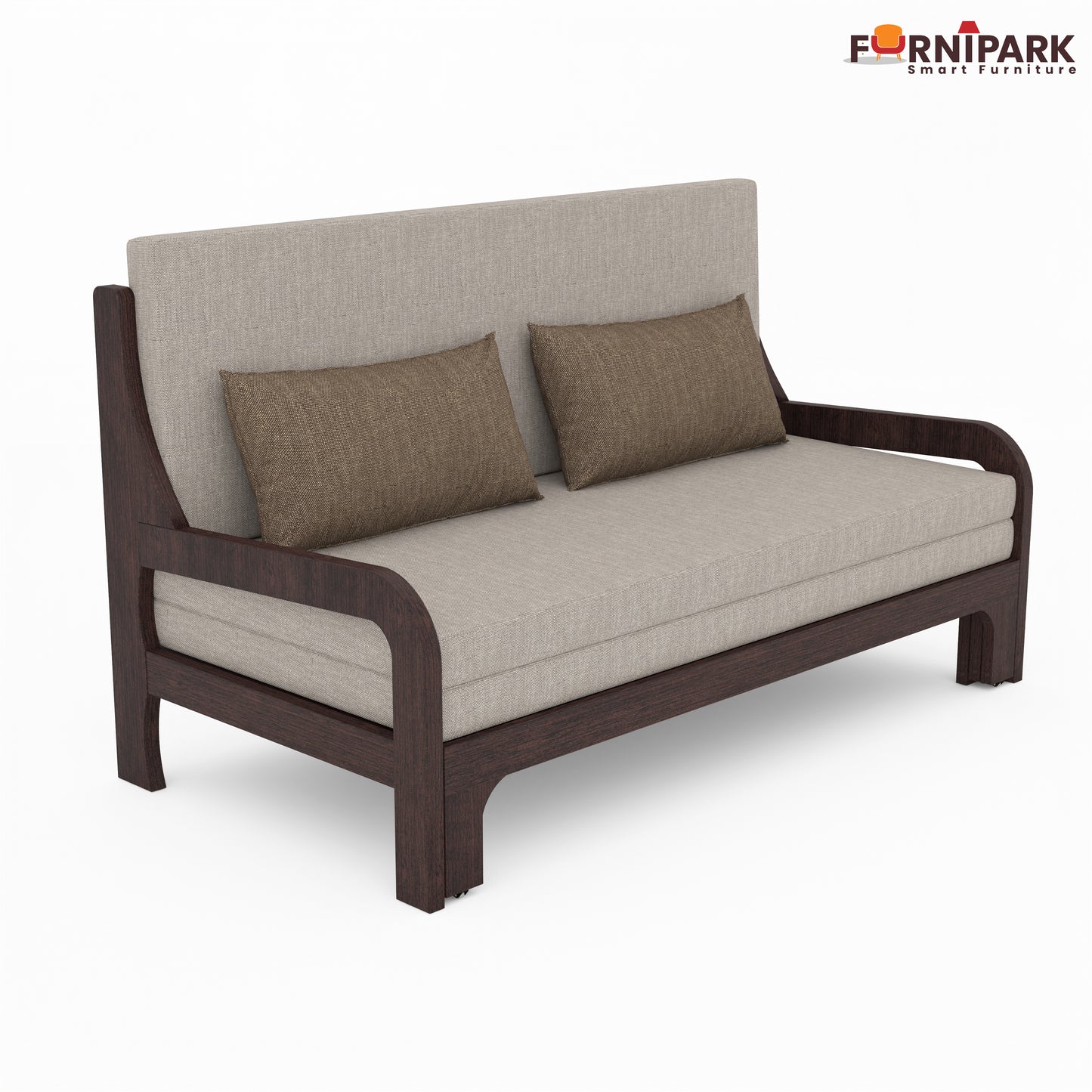 Three Seater Sofa Cum Bed (Walnut)