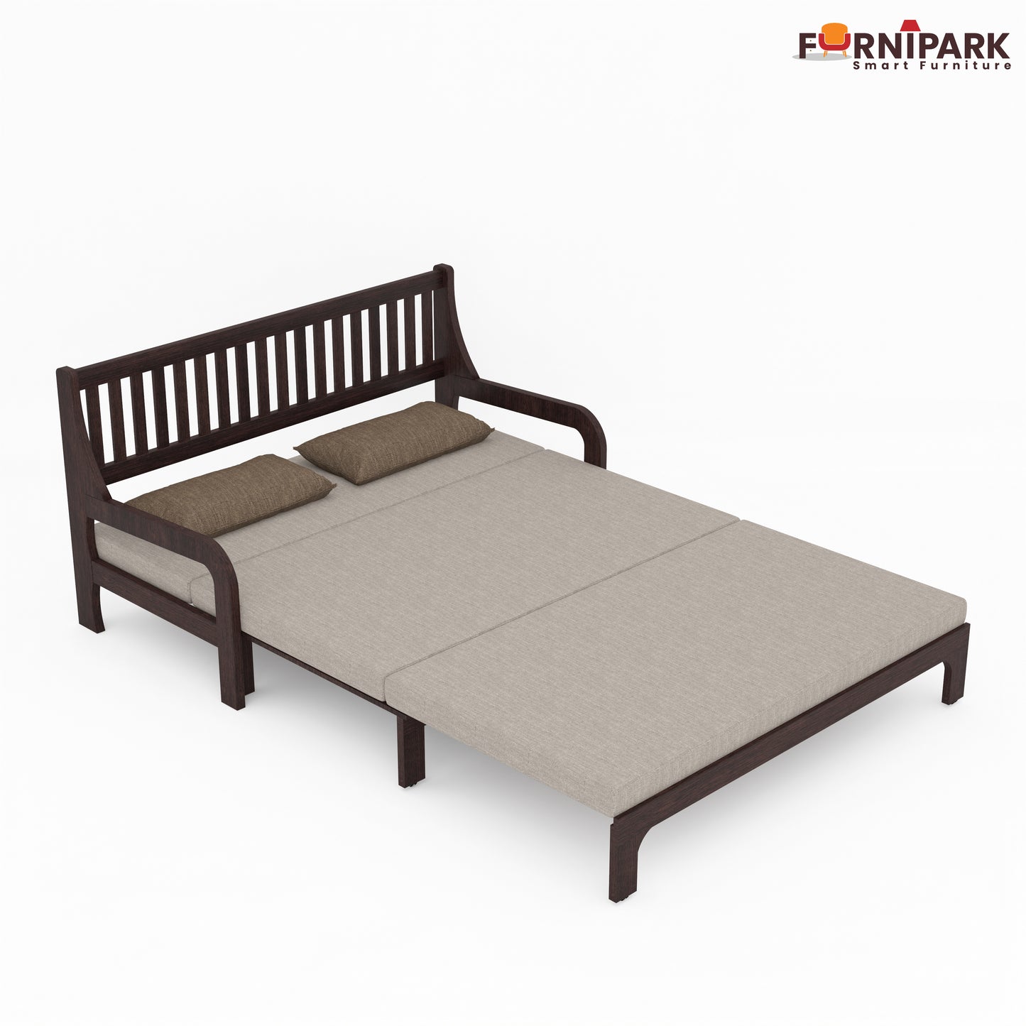 Three Seater Sofa Cum Bed (Walnut)