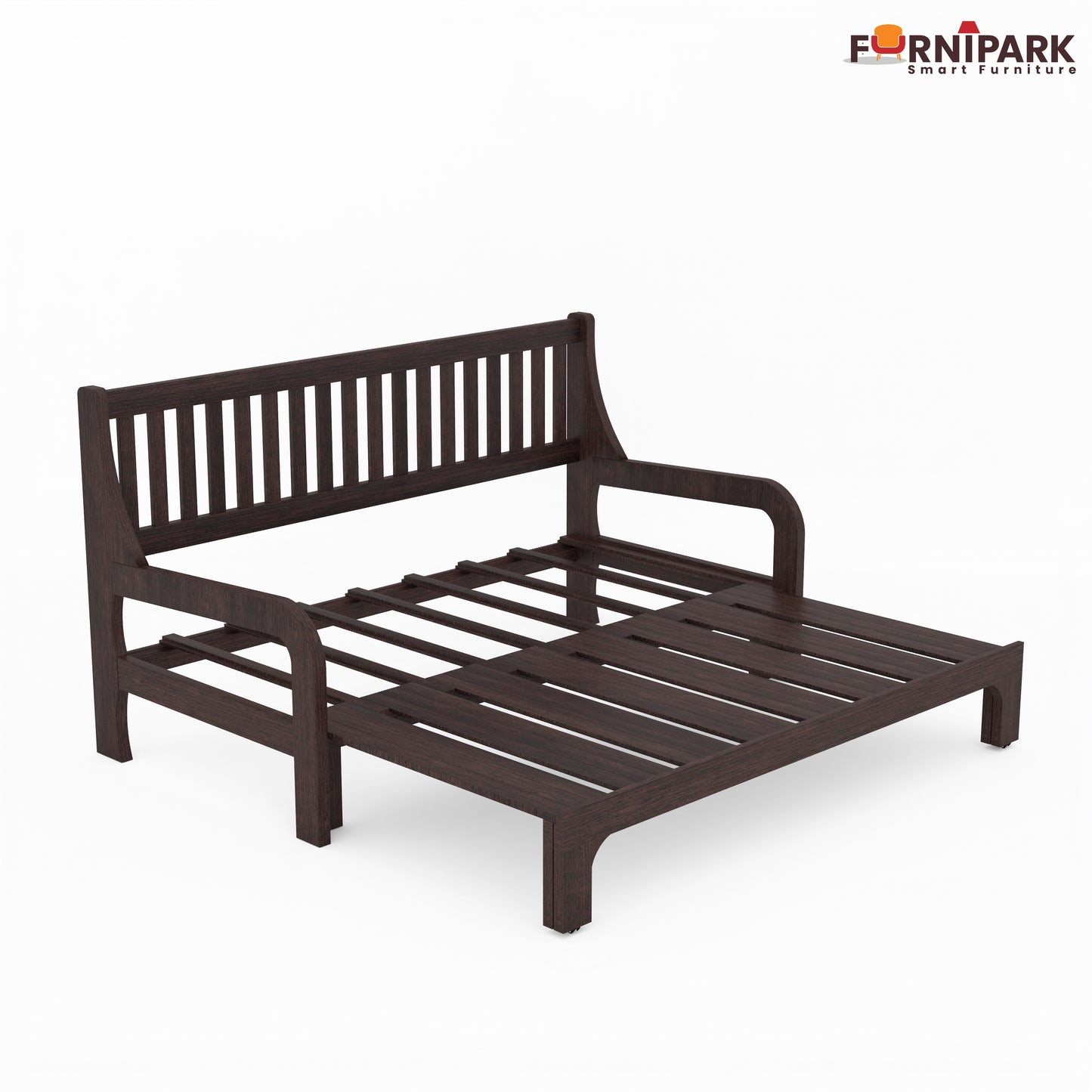 Three Seater Sofa Cum Bed (Walnut)