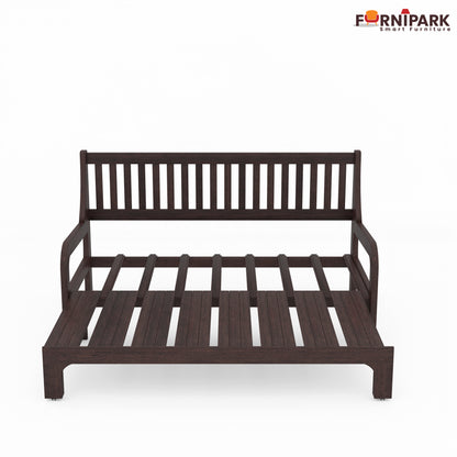 Three Seater Sofa Cum Bed (Walnut)