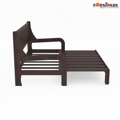 Three Seater Sofa Cum Bed (Walnut)