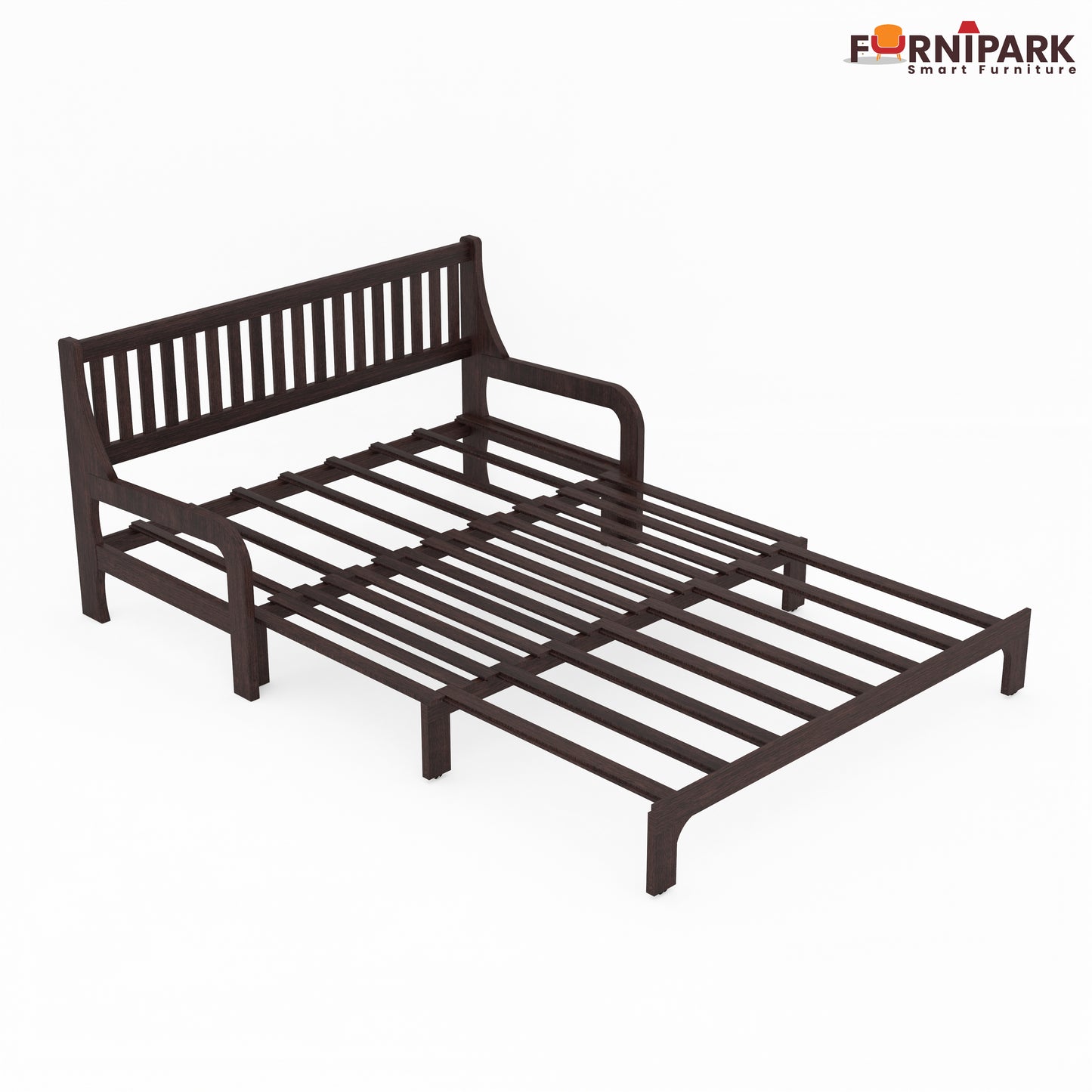 Three Seater Sofa Cum Bed (Walnut)