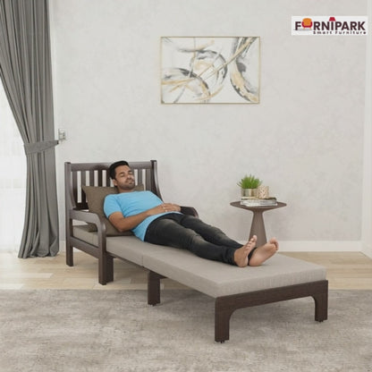 Single Sofa Cum Bed (Walnut)
