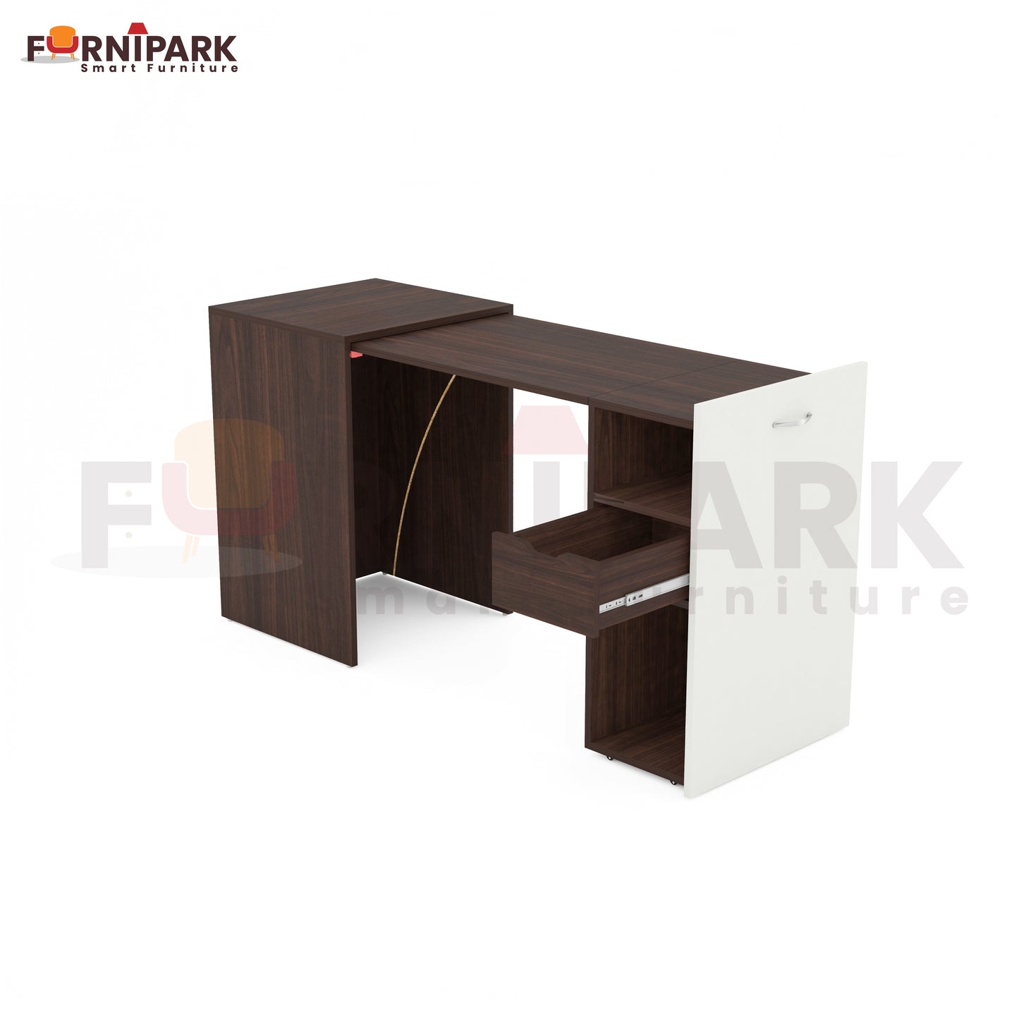 Extendable Table with Drawer (Redica Walnut)