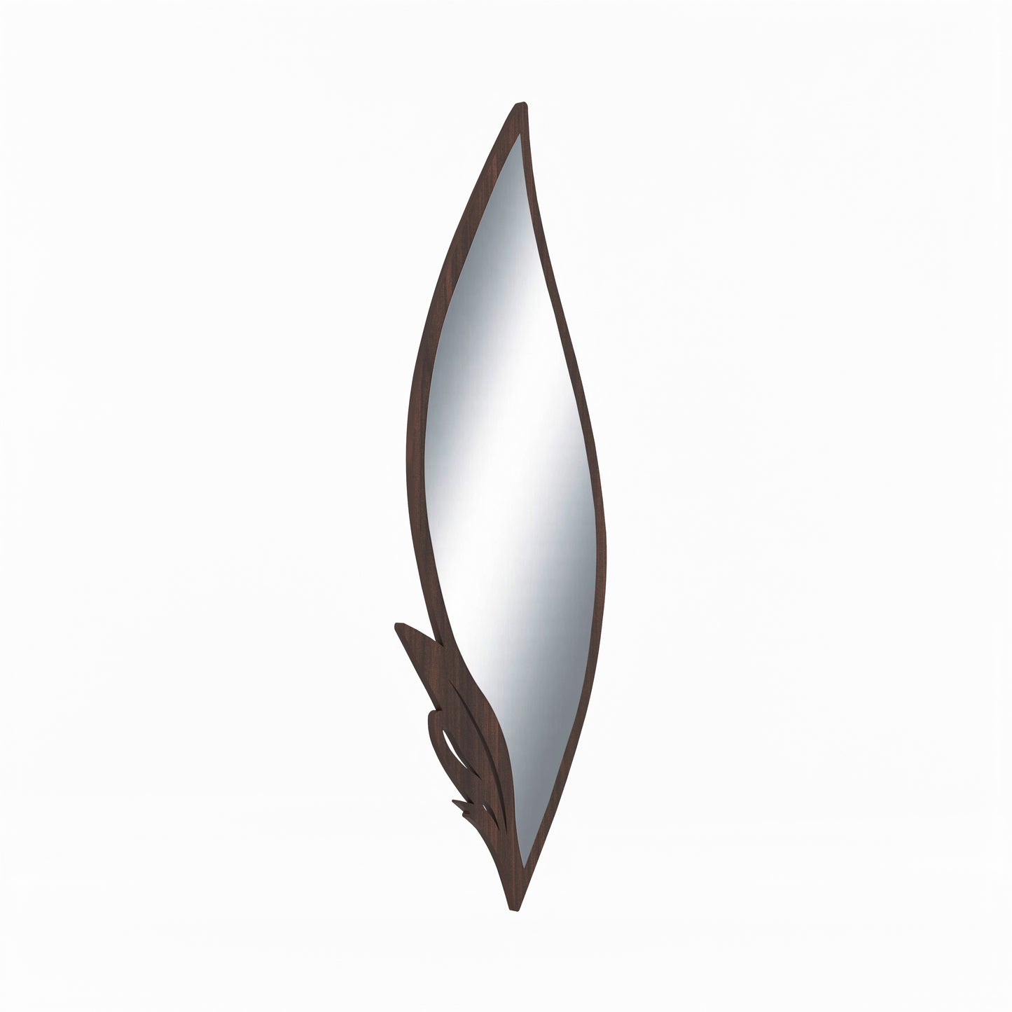 Slender Leaf Vanity Decor Wall Mirror (Wenge)