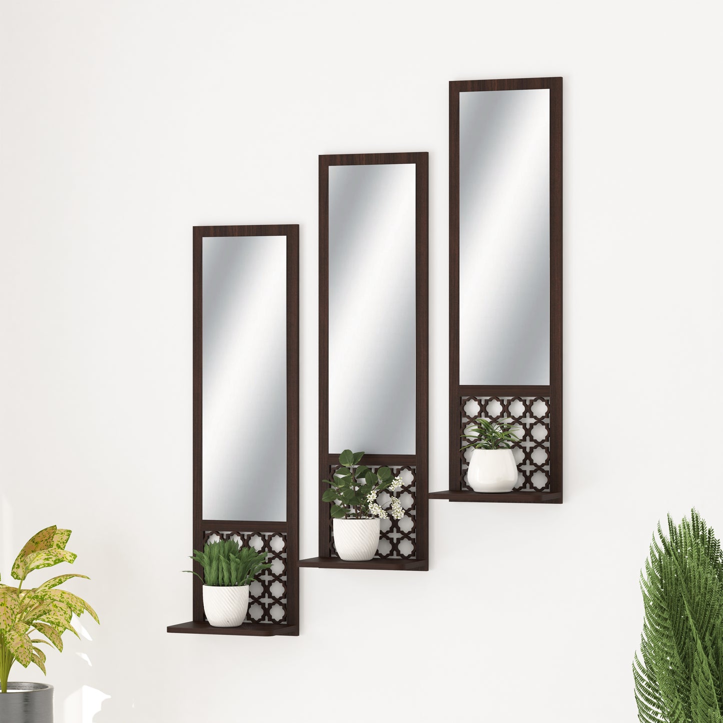 Moroccan Long Decor Wall Mirror (Wenge)