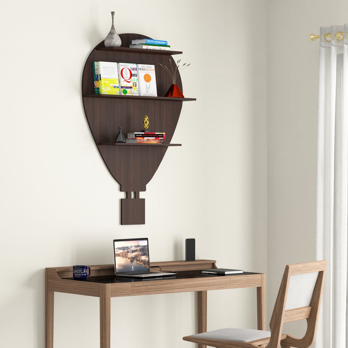 Hot Air Balloon Decor Wall Shelf (Wenge)