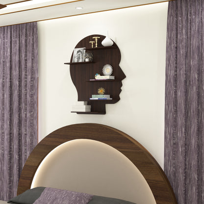 Man Face Decor Wall Shelf (Wenge)