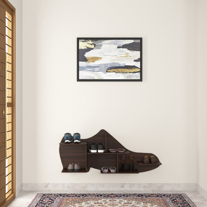 Shoe Shape Wood Wall Shelf