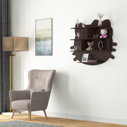 Cat Decor Wall Shelf (Wenge)