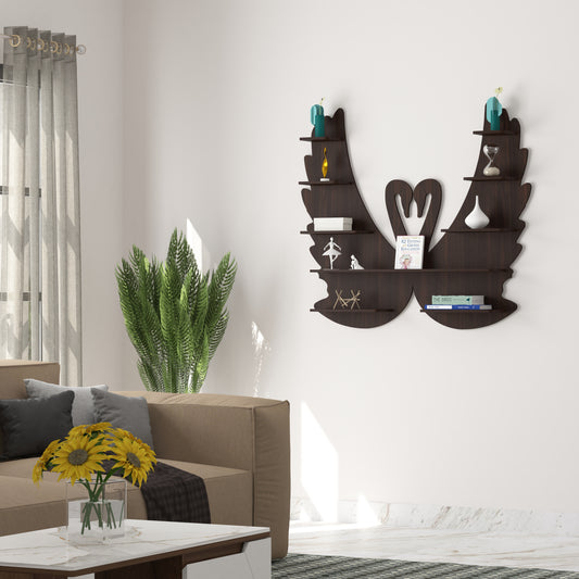 Loving Swan Decor Wall Shelf (Wenge)