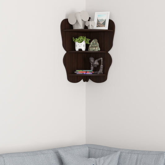 Butterfly Corner Decor Wall Shelf (Wenge)