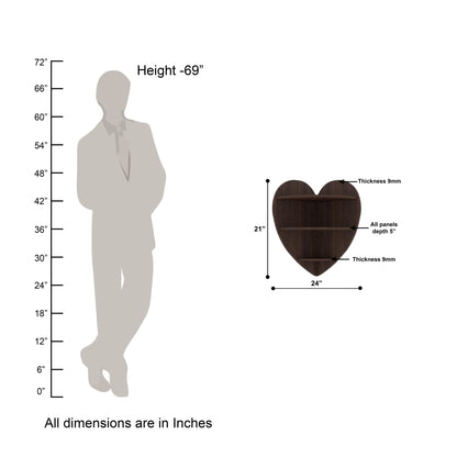 Heart Corner Decor Wall Shelf (Wenge)
