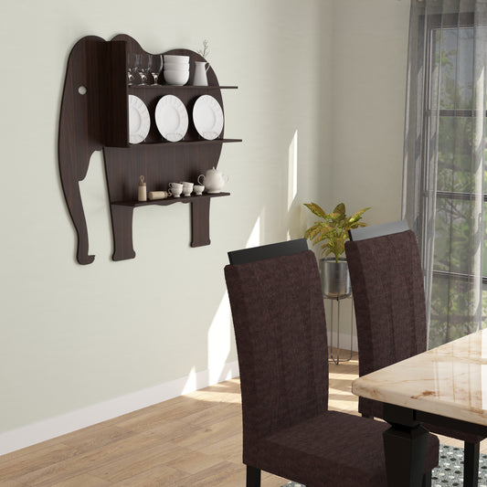 Elephant Decor Wall Shelf (Wenge)