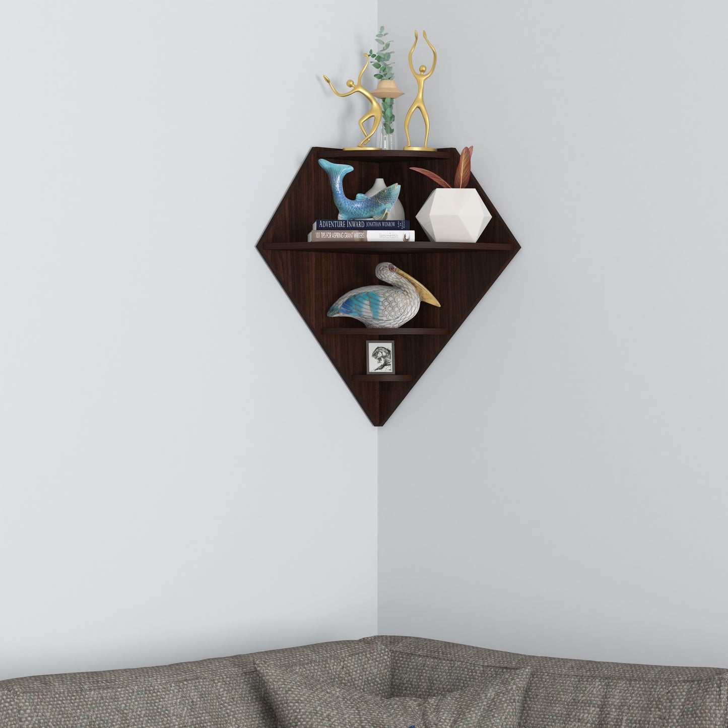 Diamond Decor Wall Shelf (Wenge)