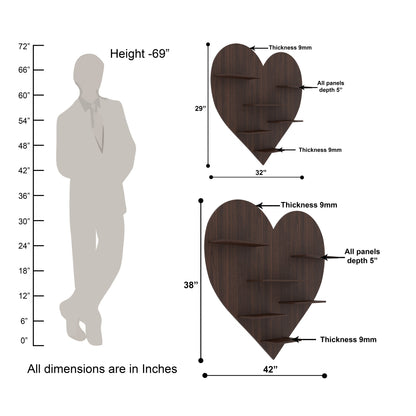 Heart Decor Wall Shelf (Wenge)
