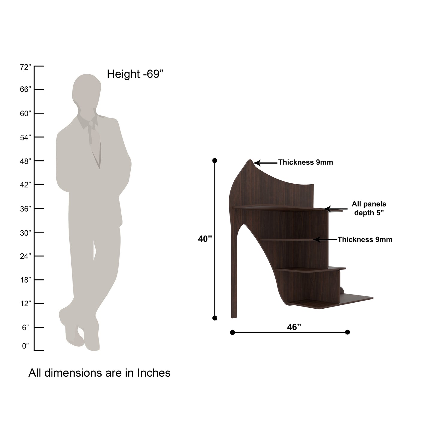 Sandal Shape Wall Shelf
