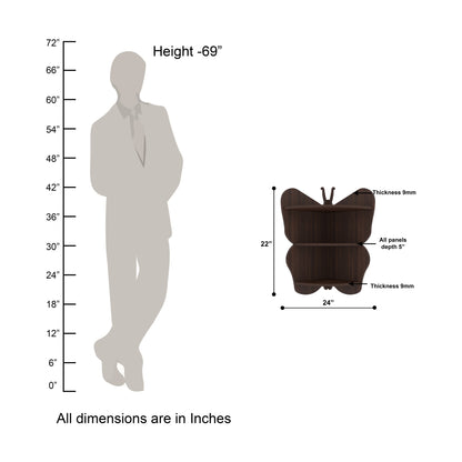 Butterfly Corner Decor Wall Shelf (Wenge)