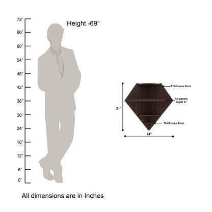 Diamond Decor Wall Shelf (Wenge)