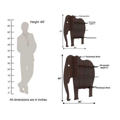 Elephant Decor Wall Shelf (Wenge)