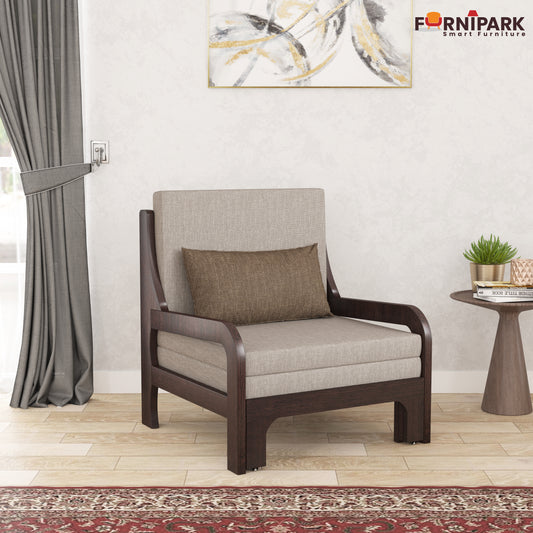 Single Sofa Cum Bed (Walnut)